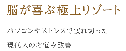 脳が喜ぶ極上リゾート